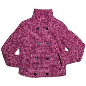 Y2K‎ GAP Women's Red Tweed Double Breasted Blazer Jacket Size S